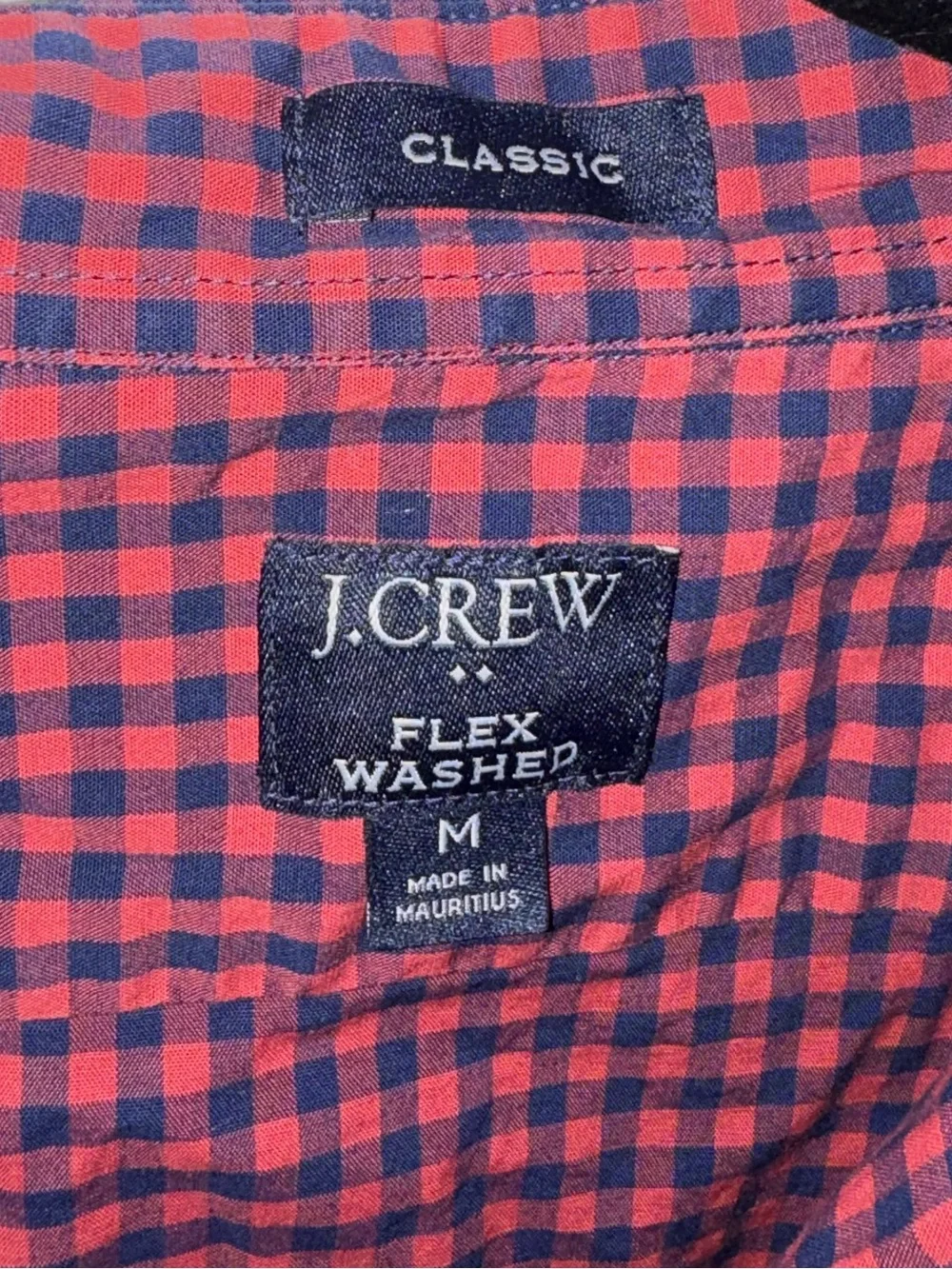 J.Crew Red Blue Buffalo Check Flex Washed Button Down Shirt Mens Medium